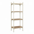 Bücherregal Standregal Weiß Braun Stahl Spanplatte Rechteckig 80 x 40 x 180 cm