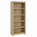 Bücherregal mit 5 offenen Fächern Eiche hell MDF mit Eichenfurnier rechteckig 80 x 30 x 180 cm