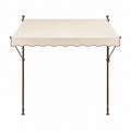 Klemmmarkise Beige aus Polyester mit Stahlgestell 300 x 250 x 200-300 cm