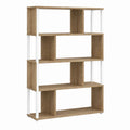 Bücherregal Standregal Eichefarben Weiß aus Spanplatte und Stahl rechteckig 60 x 30 x 140 cm