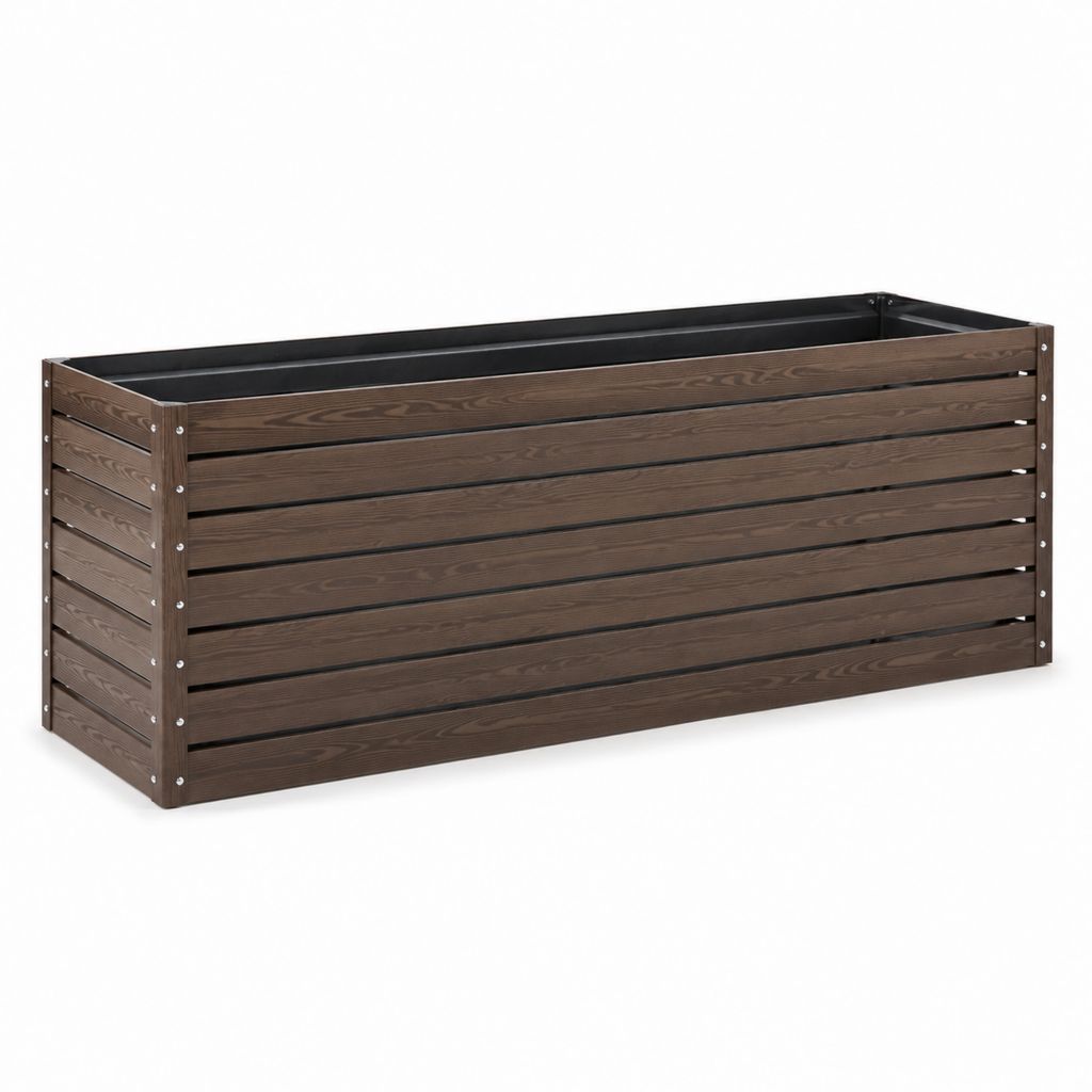 Hochbeet Pflanzkasten Dunkelbraun WPC Rechteckig 150 x 50 x 54 cm