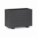Hochbeet Pflanzkasten Schwarz WPC rechteckig 100 x 50 x 54 cm
