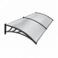 Haustürvordach Überdachung transparentes Polycarbonat schwarz gebogen 120 x 80 x 23 cm