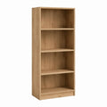 Bücherregal Standregal Eiche Natur Spanplatte rechteckig mit 4 offenen Fächern 60 x 30 x 180 cm