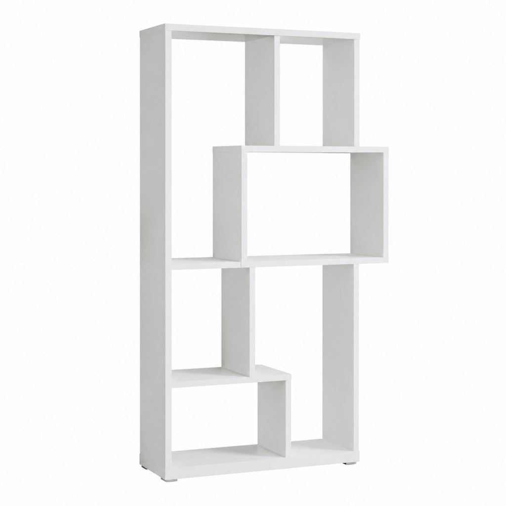 Bücherregal Weiß aus Spanplatte rechteckig 60 x 24 x 186 cm mit 6 Fächern