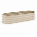 Hochbeet Beige aus verzinktem Stahl oval 240 x 80 x 60 cm