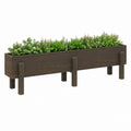 Hochbeet Pflanzkasten Dunkelbraun aus imprägniertem massivem Kiefernholz 240 x 80 x 77 cm