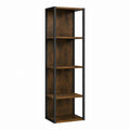 Bücherregal 4 Ebenen Braun Schwarz MDF Stahl 60 x 30 x 180 cm