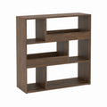 Bücherregal Raumteiler Nussbaum Spanplatte 120 x 30 x 120 cm mit 6 offenen Fächern